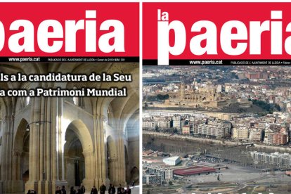 Portades de la revista de la Paeria dels mesos de gener i febrer d'aquest any.