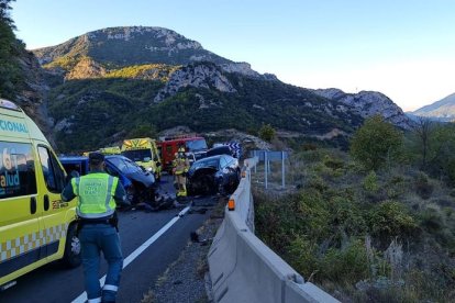 La col·lisió frontal es va produir a les 17.30 hores entre el Pont de Suert i Sopeira.