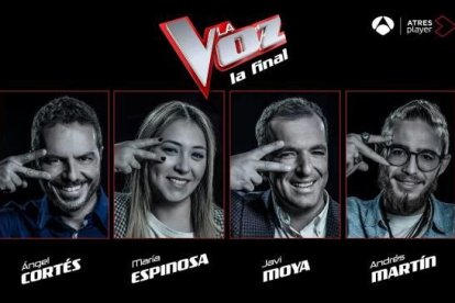 Los cuatro candidatos que han logrado convertirse en finalistas del concurso de cantantes.