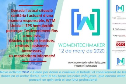 Posposat el Womentechmaker de Lleida per coronavirus