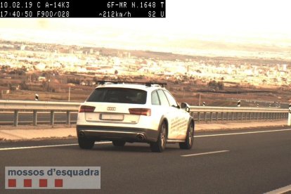 Denunciat un conductor per circular a 212 km/h a Torrefarrera