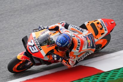 Àlex Márquez durante la primera sesión de entrenamientos en el circuito de Spielberg.