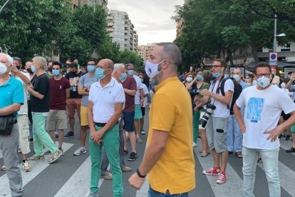 Protestas, el domingo, en Lleida.