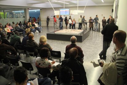 Sala d’espera de l’oficina de l’atur de Lleida, al carrer Acadèmia de la capital del Segrià.