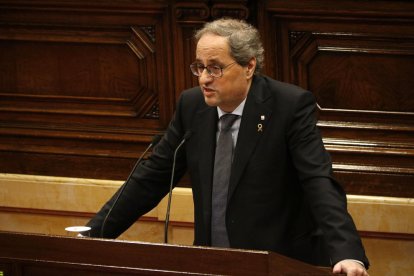 El presidente de la Generalitat, Quim Torra, este miércoles en el Parlament.