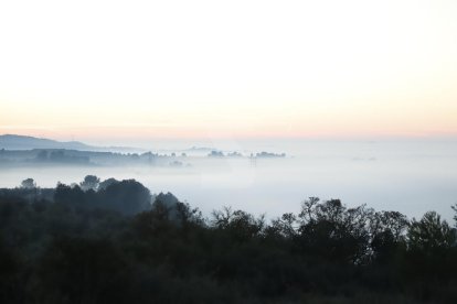 Imatge de la boira alta a les comarques de Lleida