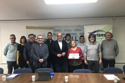 Miembros de la Coell y Agrisec, docentes y la madre de Pelegrí.