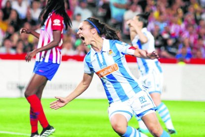  Nahikari García celebra su gol ante el Atlético.