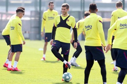 Sergi Roberto durante el entrenamiento azulgrana.