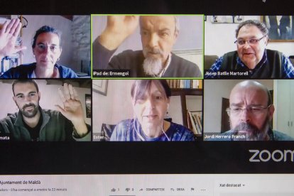 El ple telemàtic de la moció de censura celebrat a Maldà.