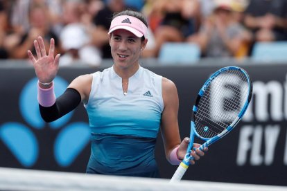 Garbiñe Muguruza va tenir una plàcida estrena al primer Grand Slam de la temporada.