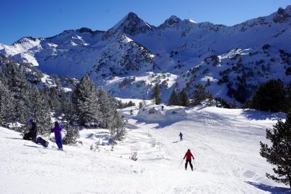 Imatge d’esquiadors a Baqueira el cap de setmana passat.