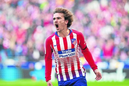 Antoine Griezmann celebra un gol con el Atlético de Madrid.