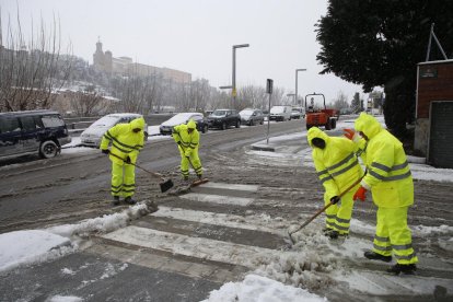 Imatge d'arxiu d'una nevada el febrer del 2018 a Balaguer.