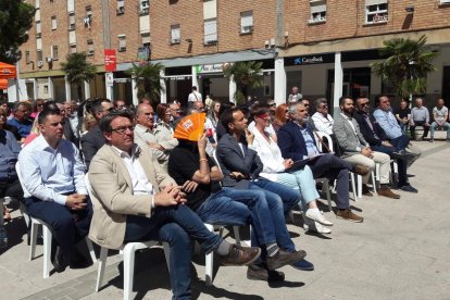 Ciudadanos organizó ayer un acto en la plaza Sant Pere.