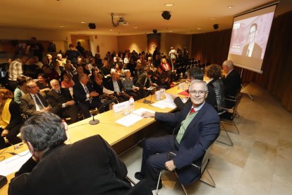 Joan Viñas, ahir en l’acte del seu reconeixement per part de la UdL.