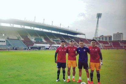 El lleidatà Borja Álvarez, a l’estadi del seu nou club a Hong Kong.