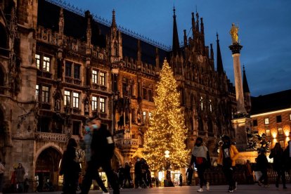 Una imagen de la plaza Marienplatz de Munich, este martes.