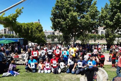 Membres de la Crida-CUP, ahir, a Lleida.