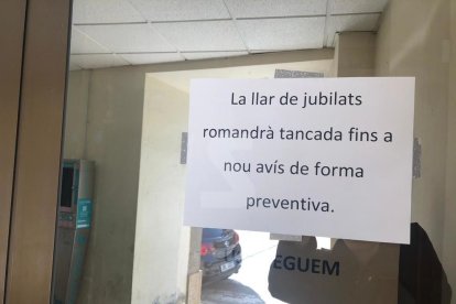 El hogar de jubilados de Castellserà este martes.