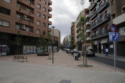 La plaza en la calle General Brito, uno de las que fueron renovadas por las obras.