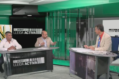 Un momento de la grabación del programa en Lleida TV.