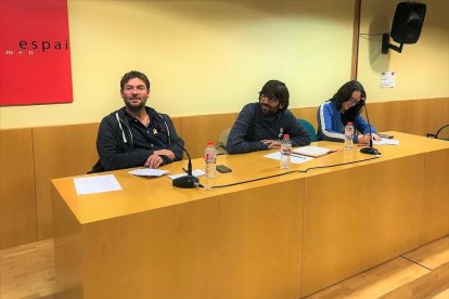 Albano-Dante Fachin, Guillem Fuster y Muriel Rovira, ayer.