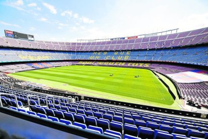 El estadio, preparado con los mosaicos de apoyo al equipo para el encuentro frente al Leganés.