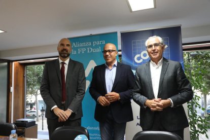 Guillems Salvans, Josep Maria Gardeñes y Antoni Condal, poco antes de la jornada en la COELL.