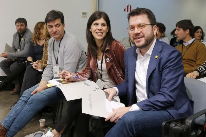 Sergi Sabrià, Marta Vilalta i Pere Aragonès al consell d’ERC.