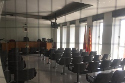 Sala de vistas del juzgado de lo Penal número 2 de Lleida, en el que se celebró el juicio.