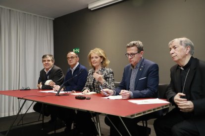 La consellera de Cultura, el pasado día 11 en Lleida al frente del Consorci del Museu de Lleida.