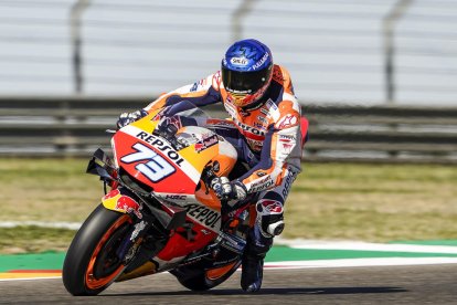 Àlex Márquez durante la clasificación del Gran Premio de Aragón.