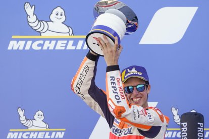 El pilot de Cervera, en la prova del Mundial de MotoGP al circuit d’Alcanyís.