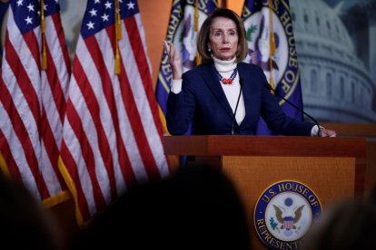 La líder demócrata en la Cámara de Representantes, Nancy Pelosi, ayer, en Washington.