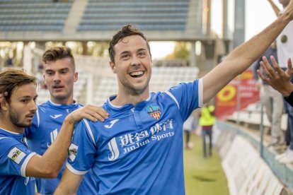 Pedro Martín, en un partido con el Lleida Esportiu.