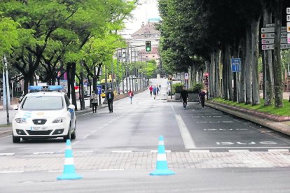 Imagen de la avenida de Madrid cortada al tráfico el pasado mayo. 