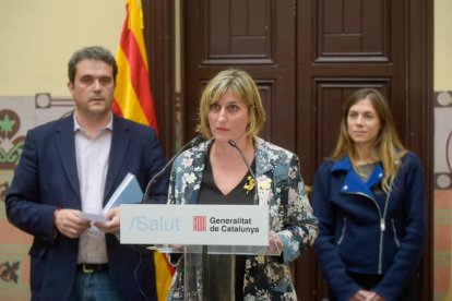 La consellera de Salut, Alba Vergés, en un moment de la roda de premsa.