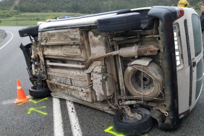 Imagen del vehículo que conducía el vecino de L’Albagés fallecido en el siniestro.