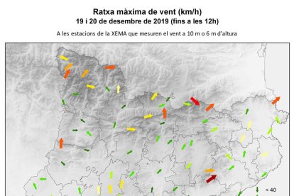 Mapa de ratxes de vent.