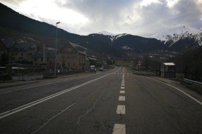 Imatge d'arxiu de l'N-230 entre el túnel de Vielha i la frontera francesa.