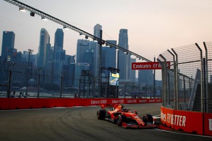 Leclerc, ahir durant els entrenaments de classificació.