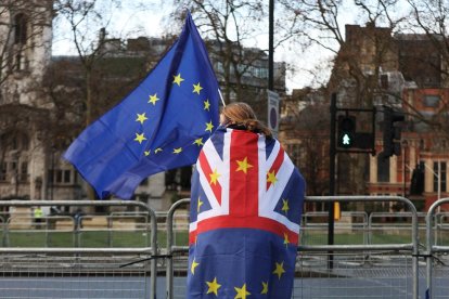 Una manifestante a favor de la permanencia del Reino Unido en la UE, en Londres.