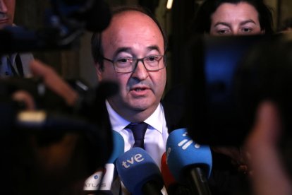 El primer secretario del PSC, Miquel Iceta, ayer, en el Parlament.