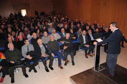 Un momento de la presentación del libro, ayer en Miralcamp.