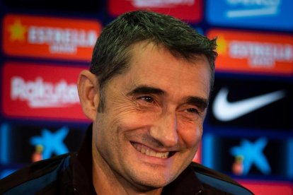 Ernesto Valverde, durant la prèvia del partit d’avui contra l’Alabès.