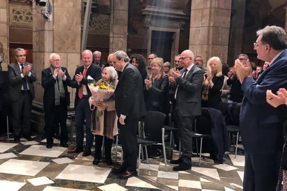 A l’acte va ser homenatjada Florència Ventura, esposa de Josep Benet.