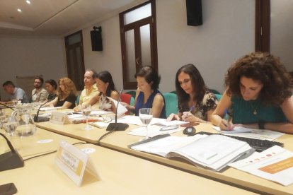 Un momento de la reunión del ministerio de Agricultura con los representantes del sector de fruta.