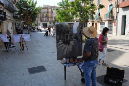 Participants en el concurs de pintura ràpida de Mollerussa.