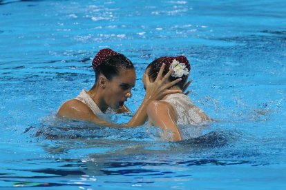 Ona Carbonell y Paula Ramírez, durante su participación en la final de dúo libre.